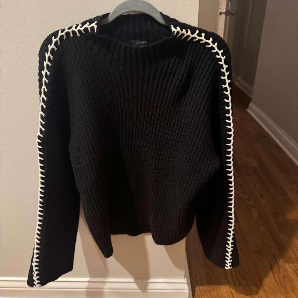 Halogen Black Sweater with White Detailing